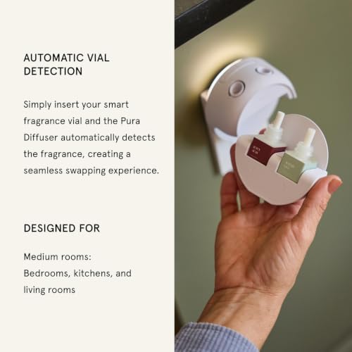 Pura Home Diffuser Refill, 2 Pack, Cozy Cashmere | Scent Refill for Pura Home Smart Plug-In Wall Diffusers, Clean and Safe, Long-Lasting Fragrance for Home and Office