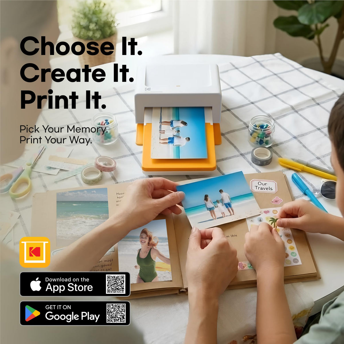 KODAK Dock Plus 4x6 Photo Printer, Smartphone Docking, 4PASS, 50 Sheets | Bluetooth, iPhone & Android Smartphone Compatible, Charge While Printing, Water, Fingerprint and Fade Resistant