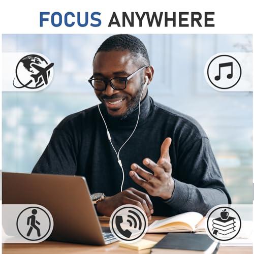 LUDOS FEROX Wired Earbuds in-Ear Headphones, 5 Year Warranty, Earphones with Microphone, Noise Isolation Corded for 3.5mm Jack Ear Buds for iPhone, Samsung, Computer, Laptop, Kids, School Students