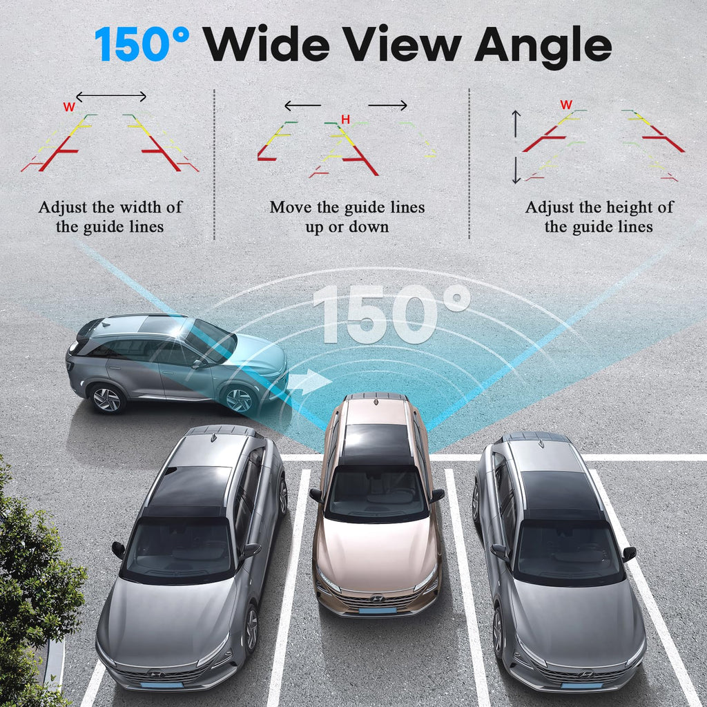 HD 1080P Backup Camera Plug & Play: Fast 60FPS Smooth Real-Time Clear View | 25-Minute Easy to Install, Monitor Easy Setup, Bright and Clear Night Vision, Dustproof & Weatherproof for Cars Trucks SUVs