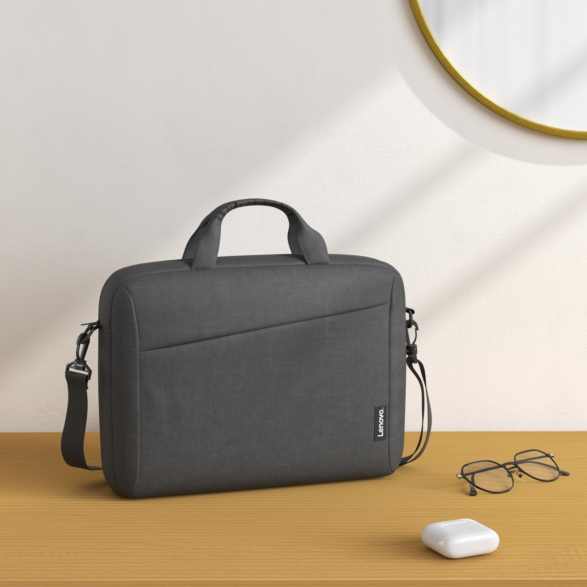 Lenovo Laptop Bag T210, Messenger Shoulder Bag for Laptop or Tablet, Sleek, Durable & Water-Repellent Fabric