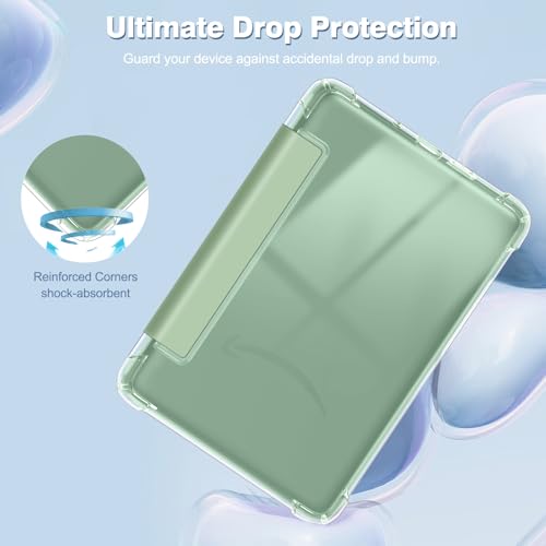 Fintie Slim TPU Case for 6" Kindle 11th Generation 2024/2022, Agave Green | Ultra Clear Transparent Soft TPU Back Cover Lightweight Shell, Auto Wake/Sleep,for All-New Kindle 2024/2022 11th Gen e-Reader