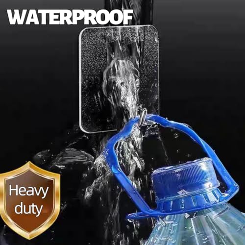 DDMY Adhesive Wall Hooks Clear 50lb(Max) Heavy Duty Hanging Sticky-10 Pack | Heavy Duty Hooks for Walls Hanging 50 lbs No Damage, Waterproof Sticky Transparent Ceiling Hook for Towel/Kitchen/Outdoor