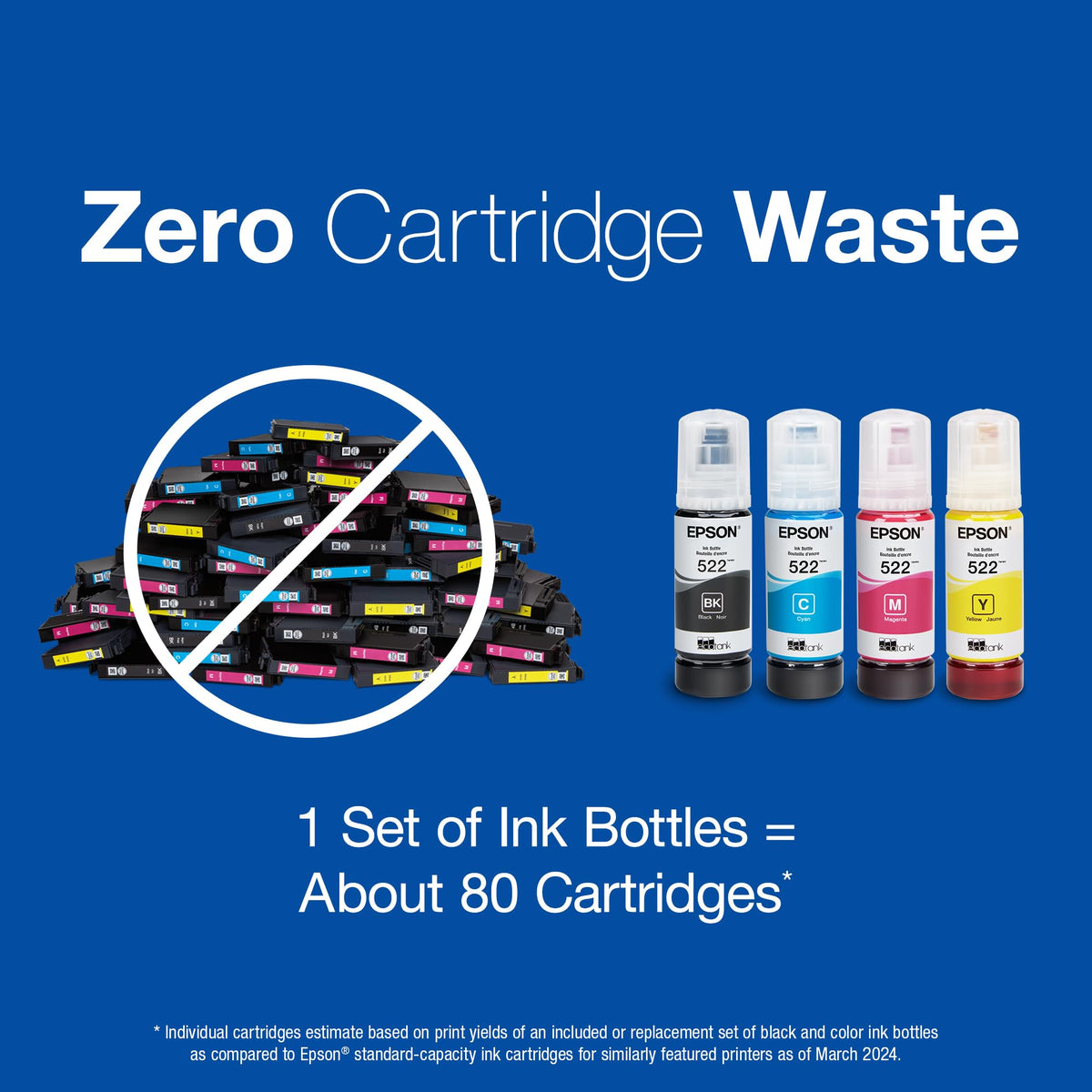 EPSON 522 EcoTank Ink Ultra-high Capacity Bottle Black (T522120-S) Works with ET-2720, 2800, 2803, 2840, 4700, 4800, 4810