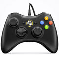 VOYEE PC Controller, Wired Compatible with Xbox 360 & Slim/Windows 10/8/7 | Upgraded Joystick, 7.2ft Cord, Ergonomic Grips, Double Shock | Enhanced (Black)