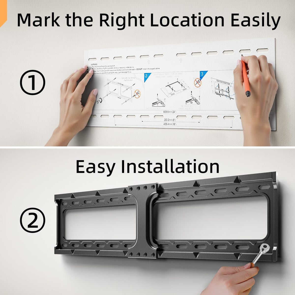 IWORKBOARD 55 65 75 85 inch Tilting TV Wall Mount for 32-90 '' TVs, Low Profile TV Mount Bracket, Safe Lock & Quick Release,Max VESA 600x400mm, 24 inch Studs,132 lbs, Fit Most 55+ 75+ 85+ 86 TVs