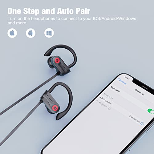 Boean Bluetooth Headphones, Wireless Headphones with AI Music Generation | 16 Hours Playtime Wireless Earbuds with Bluetooth 5.3 HD Stereo Sound, IPX7 Waterproof Running Headphones for Workout Sports