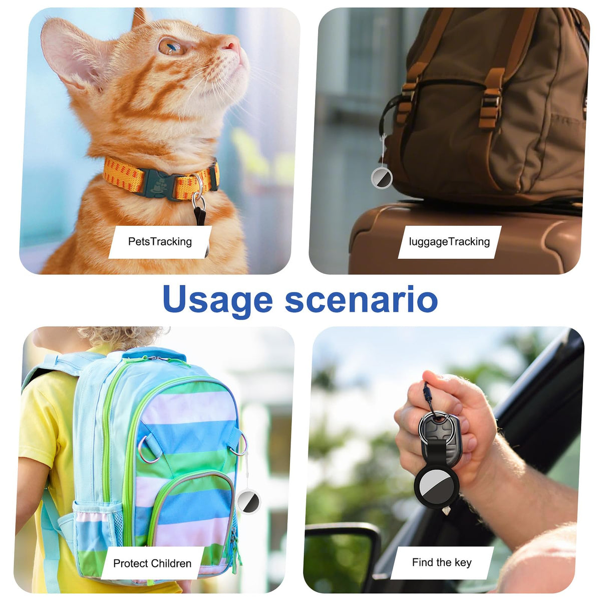 Air Tracker Tag 2 Pack [Apple MFi Certified] with Find My(iOS Only) | Key Finder with No App Needed, IP65 Waterproof, 365-Day Standby, Wallets Keys Bags Luggage Locator Tracker Tag