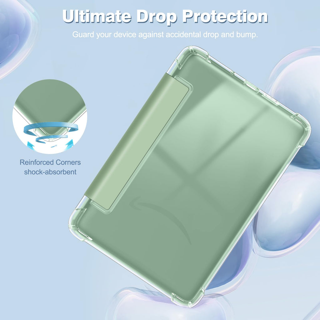 Fintie Slim TPU Case for 6" Kindle 11th Generation 2024/2022, Agave Green | Ultra Clear Transparent Soft TPU Back Cover Lightweight Shell, Auto Wake/Sleep,for All-New Kindle 2024/2022 11th Gen e-Reader