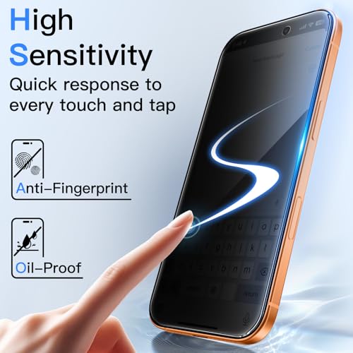JETech Privacy Screen Protector for iPhone 17 Pro Max, 2-Pack
