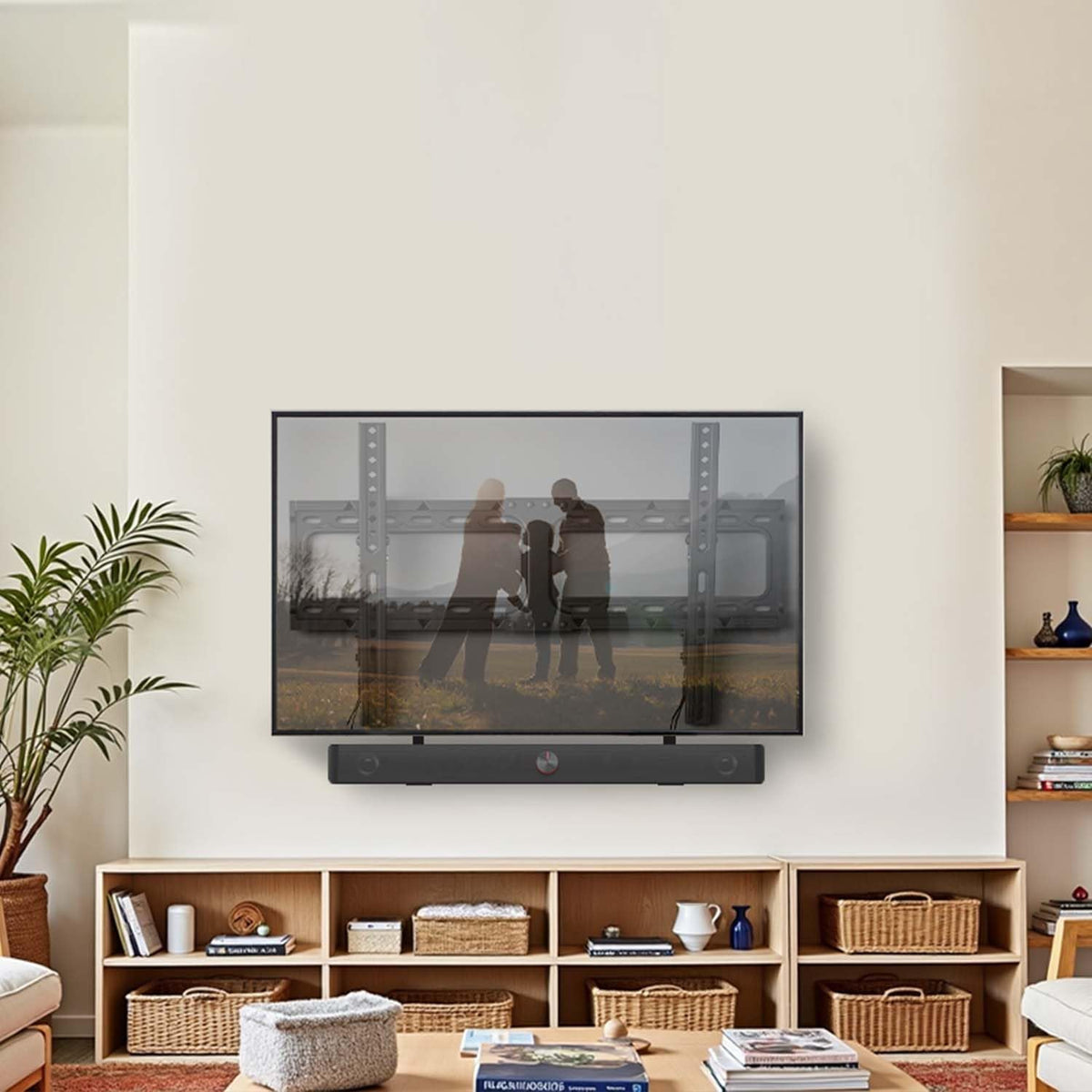 IWORKBOARD 55 65 75 85 inch Tilting TV Wall Mount for 32-90 '' TVs, Low Profile TV Mount Bracket, Safe Lock & Quick Release,Max VESA 600x400mm, 24 inch Studs,132 lbs, Fit Most 55+ 75+ 85+ 86 TVs