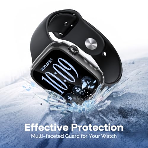 Misxi 2-Pack Hard Case for 46mm Apple Watch Series 12 (2026) | Cover with 9H Tempered Glass Screen Protector for 12, Ultra-Thin Anti-Fall Protection Anti-Scratch, Crystal Transparent