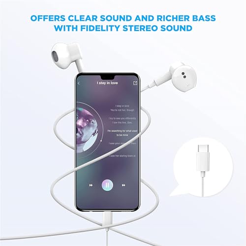 USB C Headphones for iPhone 18/17/16/15 Pro Max Earbuds,Type C Earphones | with Microphone & Remote Noise Cancelling Earphones for iPhone 18/17/16/15 Pro Max Plus,iPad,Galaxy S26/S25/Ultra Note 10/20