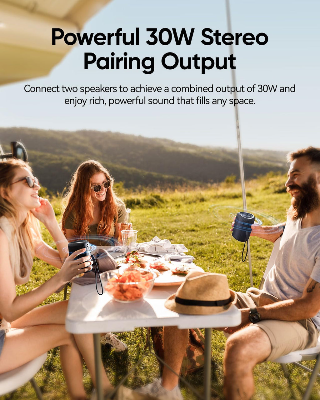 Portable Bluetooth Speaker Gift Ideas: Outdoor Travel Essentials Waterproof | Powerful HD Sound, Dynamic Lights, 15H Playtime, BT 5.3, TWS Pairing, IPX5 Beach|Camping|Pool Accessories, Halloween Music