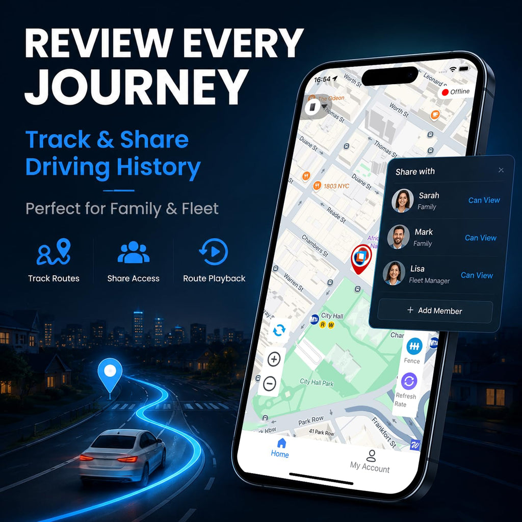 GPS Tracker for Vehicles, Real-Time Car GPS Tracking | Full Global Coverage Location GPS Tracker for Car Kids Pets Dogs Elderly Valuables,No Subscription Required/No Monthly Fee/No SIM Card Required