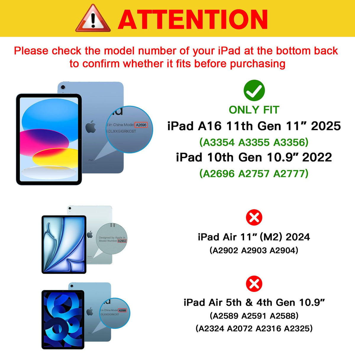 ProCase 2 Pcs Screen Protector for iPad A16 2025 11th 11" /10th 2022 10.9 | Tempered Glass Film Guard -Clear