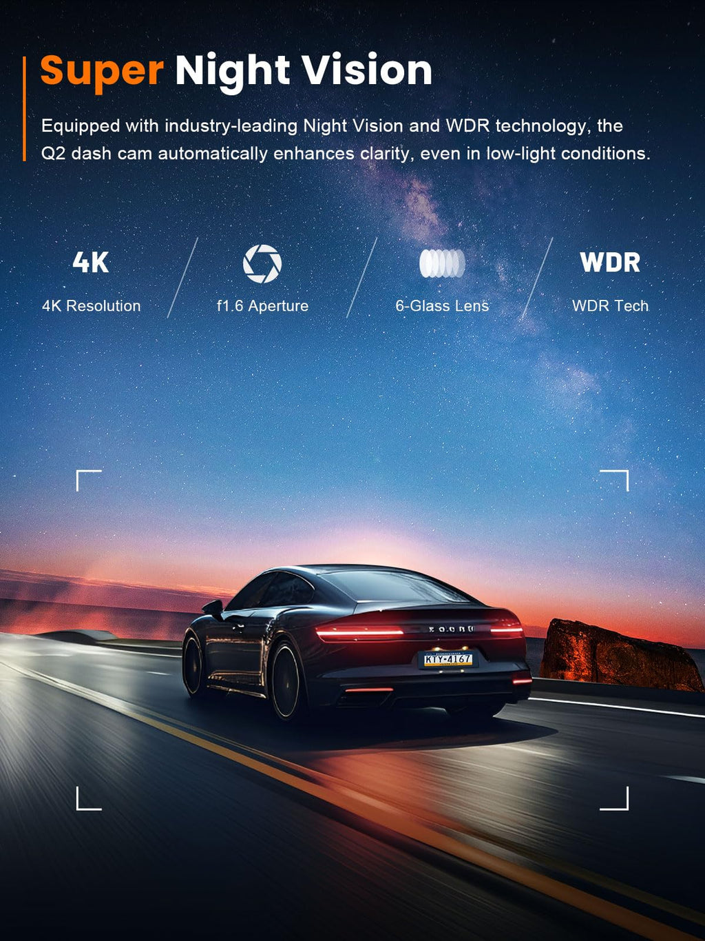 galphi 4K Dash Cam Front, 5GHz WiFi, 32GB Card Included, Mini Dashcam | Screen-Free, APP Control, 160° Wide Angle, G-Sensor, Loop Recording, 24H Parking Monitor, Night Vision, Easy Install