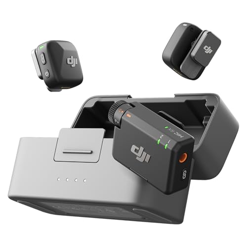 DJI Mic Mini (2 TX + 1 RX + Charging Case), Ultralight, Detail-Rich Audio | 48h Use, Noise Cancelling, Automatic Limiting, Wireless Microphone for Camera/iPhone/Android, Vlog, Streaming