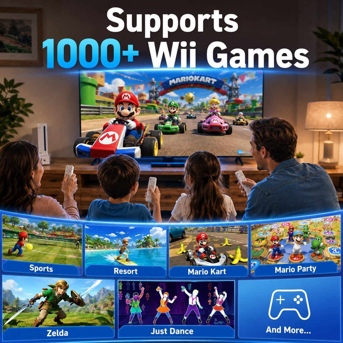 Motion Plus Wii Controllers 2Packs with Nunchucks, Wii Remote Controllers Compatible for wii and Wii U with Built in Motion Plus