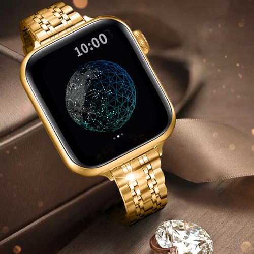 QUNDAXI Slim Watch Band Compatible with Apple Watch 41mm 45mm 42mm 44mm 40mm 38mm Metal Stainless Steel Watchband Suitable for iWatch 11/10/9/8/7/6/5/4/3/2/1/SE Series Women Luxury Strap