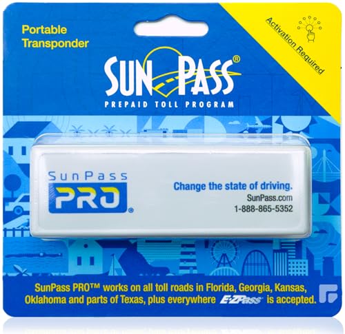 Sun Pass Pro Universal Toll Transponder – Prepaid Electronic Pass for Florida & 21 Additional States (PRO)
