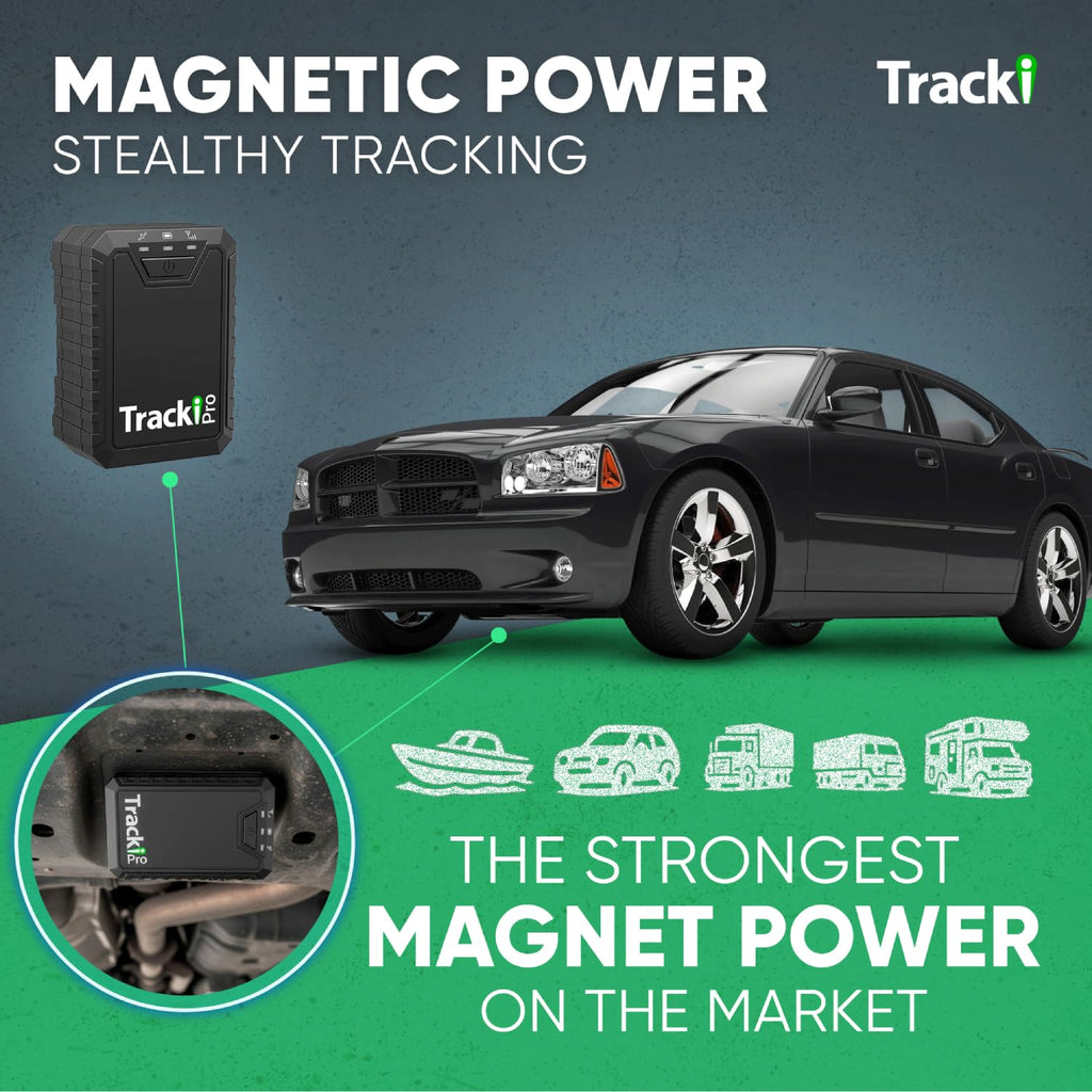 Tracki Pro GPS Tracker for Vehicles, 4G LTE, Long Battery Life | Magnetic, Assets & Car Real-Time Tracking, Subscription Required, Cancel Anytime, Hidden