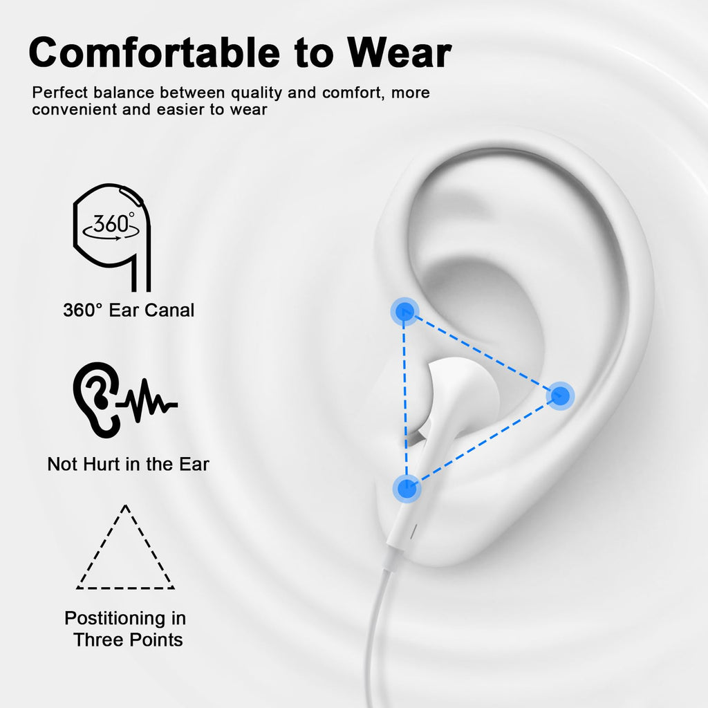 2 Pack [Apple MFi Certified] Wired Headphones for iPhone 14 13 12 Pro Max | Wired iPhone Earphones Built-in Mic & Volume Control Nosie Reduction Headsets,Lightning Ear Buds for iPhone 14 13 12 11 XS XR