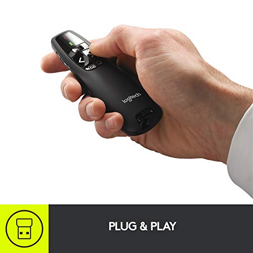 Logitech Wireless Presenter R400 USB A PowerPoint Clicker with Laser | USB-A connection, PowerPoint clicker, presentation remote control
