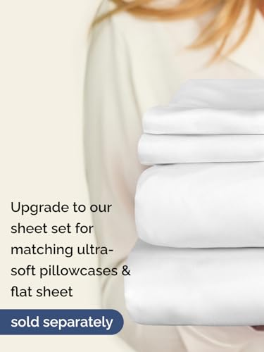 CGK Extra Deep Queen Single Fitted Sheet Only - White | Easily Fits 18 inch to 24 inch Mattress, Soft, Wrinkle Free, Breathable & Comfy, Extra Deep Pockets Hotel Luxury Fitted Sheet