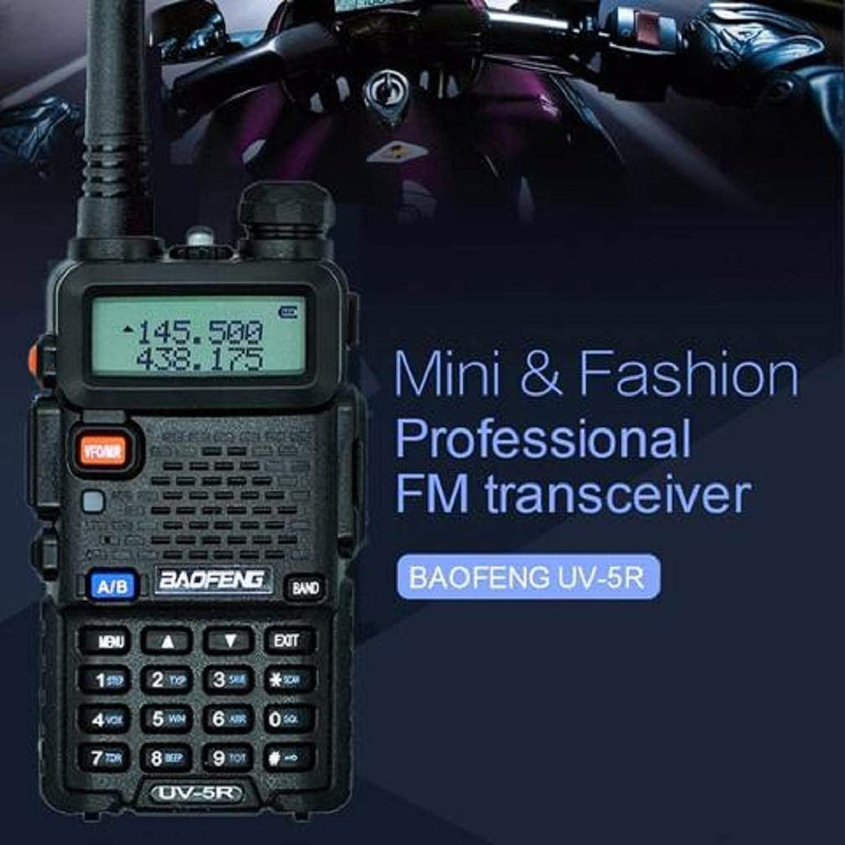 Baofeng UV-5R Ham Radio Handheld, Dual Band Two Way Radio (Black) | 144-148MHz 420-450Mhz Walkie Talkie, 1800mAh Li-ion Battery, Portable for Outdoor Hiking Camping Emergency Backup