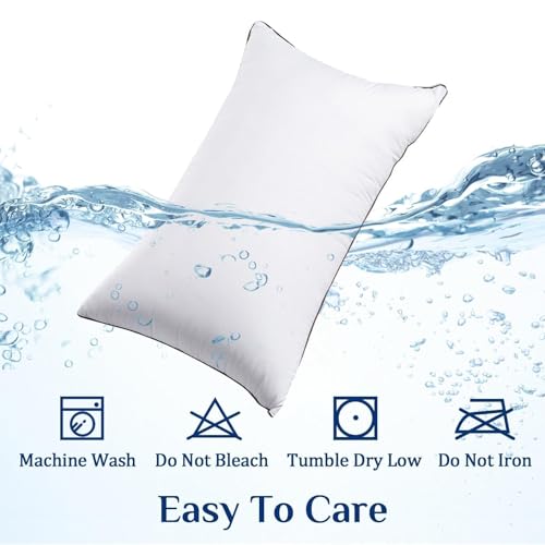 JOLLYVOGUE Pillows Standard Size Set of 2, Cooling and Firm Pillows with Oeko-Tex Certified Down Alternative Filling for Side, Back, and Stomach Sleepers, Hotel Collection