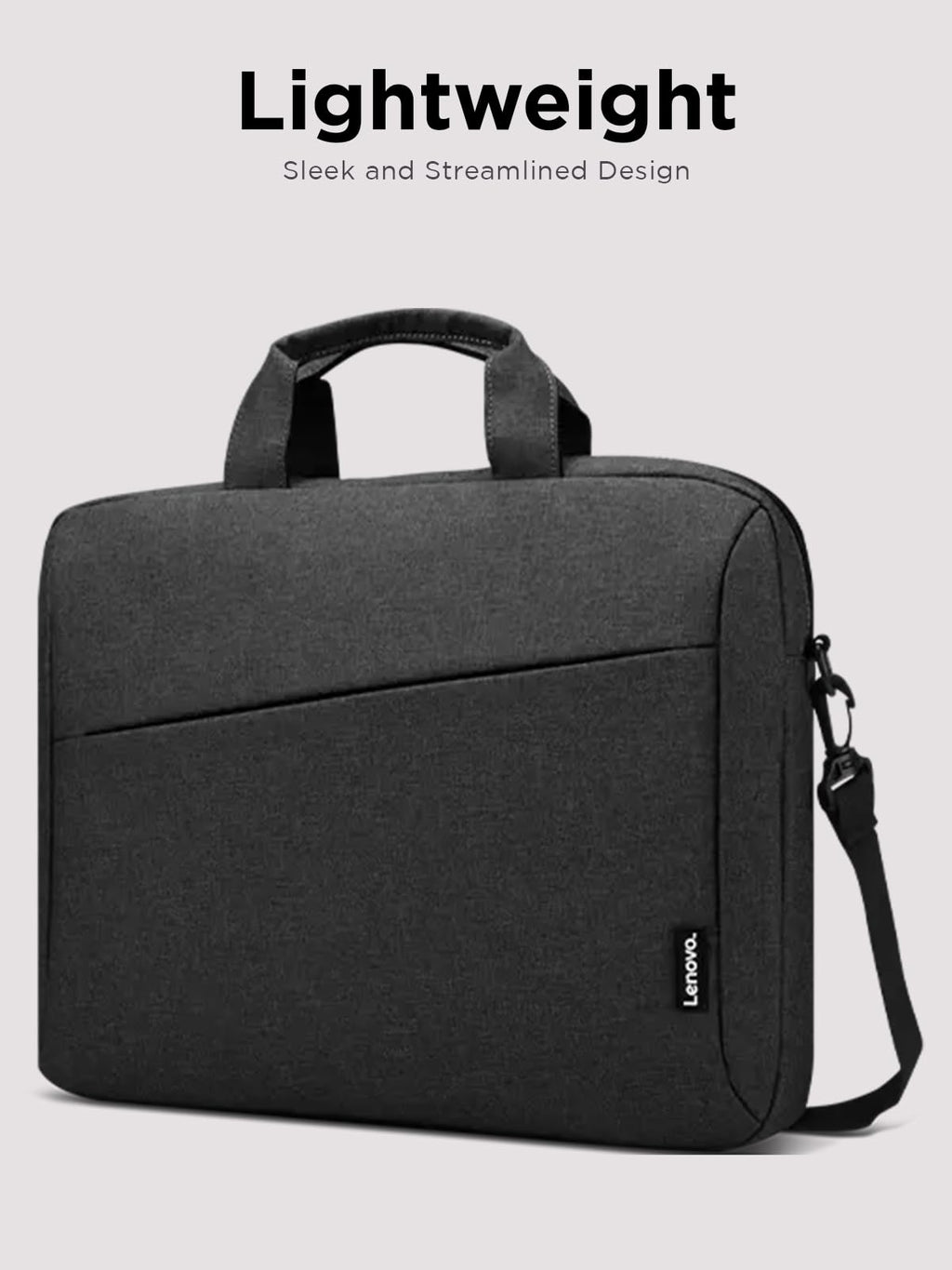 Lenovo Laptop Bag T210, Messenger Shoulder Bag for Laptop or Tablet, Sleek, Durable & Water-Repellent Fabric