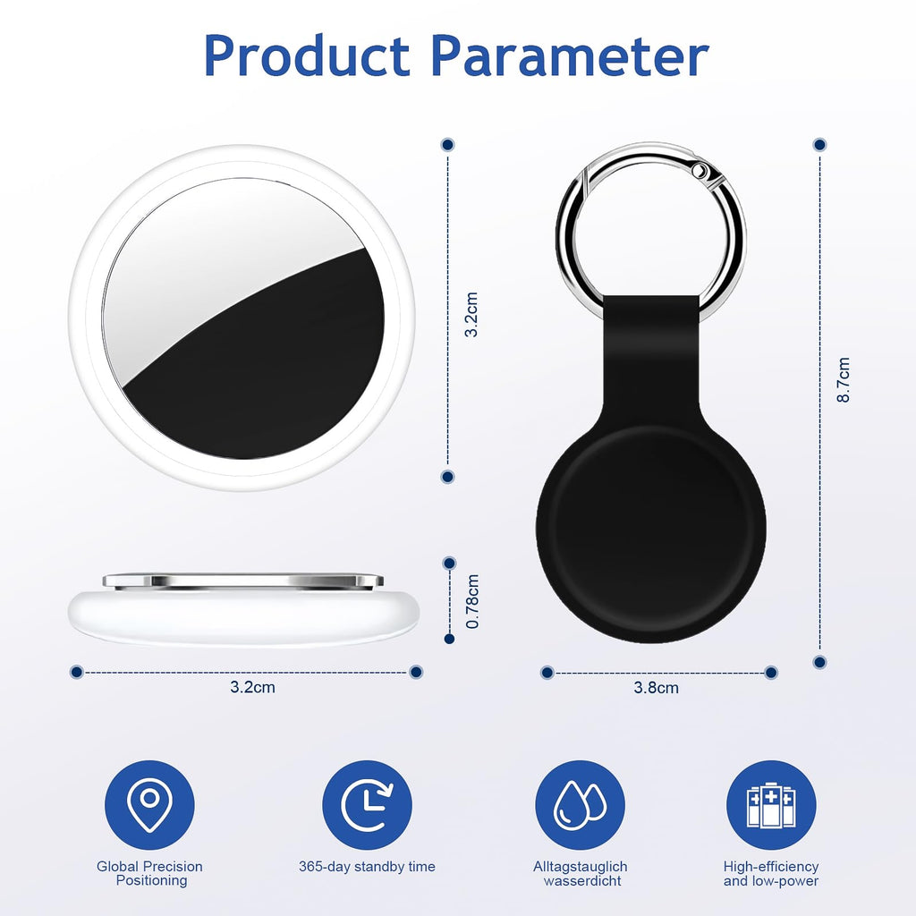 Air Tracker Tag 2 Pack [Apple MFi Certified] with Find My(iOS Only) | Key Finder with No App Needed, IP65 Waterproof, 365-Day Standby, Wallets Keys Bags Luggage Locator Tracker Tag