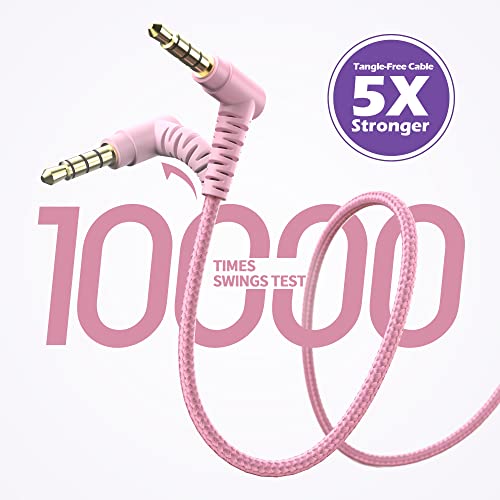 Kids Headphones for School with Microphone, 93dB Volume Limited, PinkPurple | Wired On Ear Headphones for Girls Boys, Foldable Lightweight Headphone for Classroom Learning & Entertainment Travel Computer