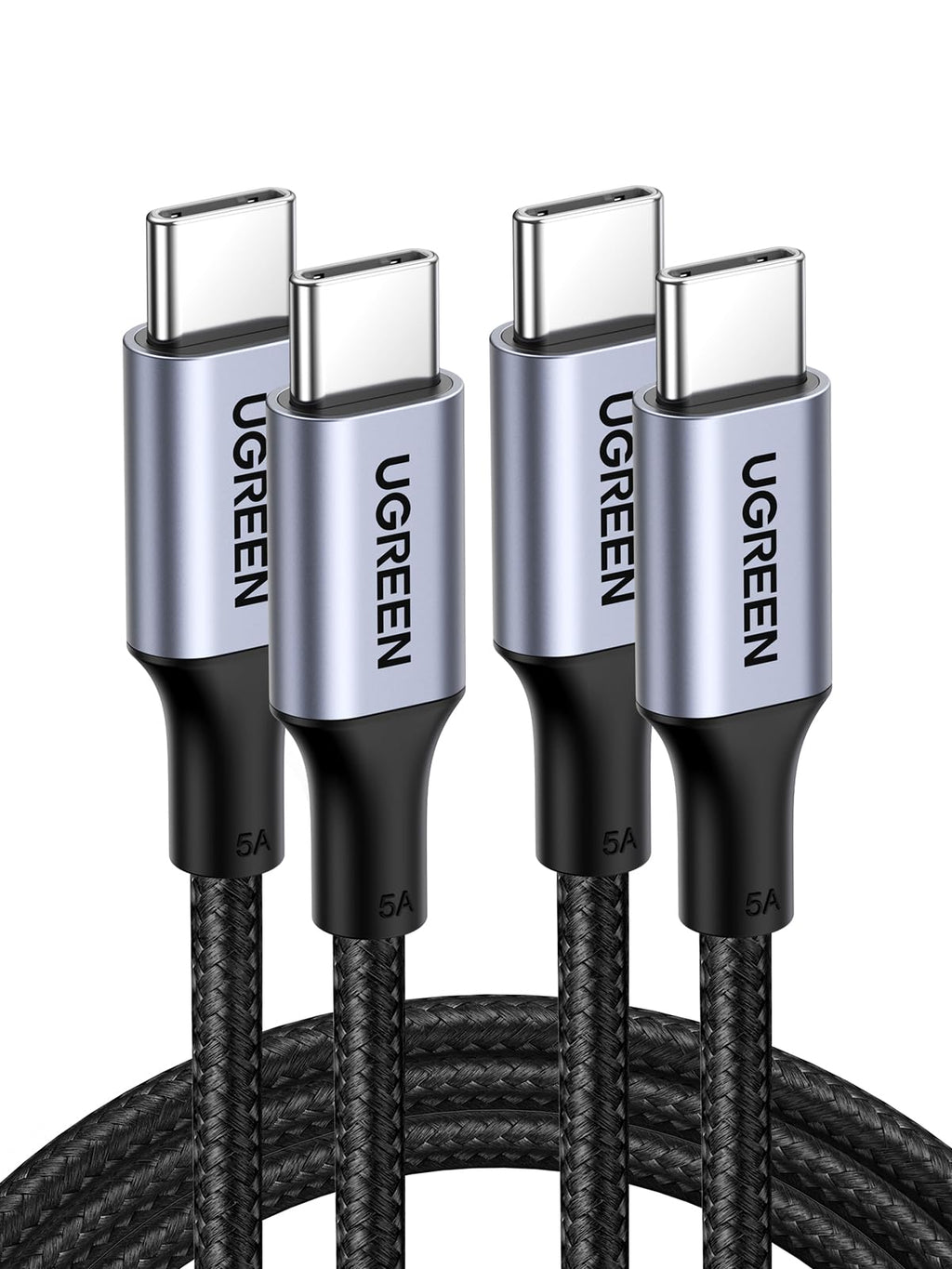 UGREEN 100W USB C to USB C Cable, Fast Charging, 2-Pack, 3.3ft, Black | For iPhone 18/17/16/15, MacBook Pro/Air, iPad Pro/Air/Mini, Galaxy S26/S25/S24, XPS, Pixel, Switch. Built-in E-marker chip