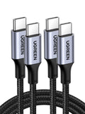 UGREEN 100W USB C to USB C Cable, Fast Charging, 2-Pack, 3.3ft, Black | For iPhone 18/17/16/15, MacBook Pro/Air, iPad Pro/Air/Mini, Galaxy S26/S25/S24, XPS, Pixel, Switch. Built-in E-marker chip
