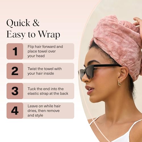 Kitsch XL Microfiber Hair Towel Wrap for Women - Terracotta
