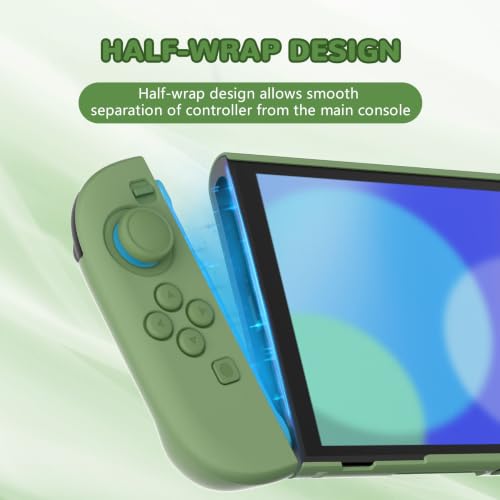 PlayVital Hard Case for Nintendo Switch 2 with Extra Stand & Thumb Grip Caps | Split Design, Dockable Protective Full-Body Shell Cover for Nintendo Switch 2 | Solid Color Series, Matcha Green