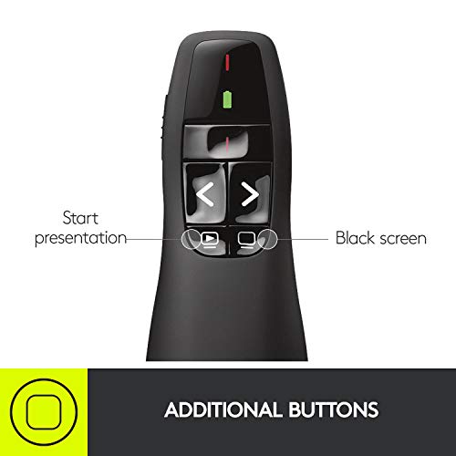 Logitech Wireless Presenter R400 USB A PowerPoint Clicker with Laser | USB-A connection, PowerPoint clicker, presentation remote control