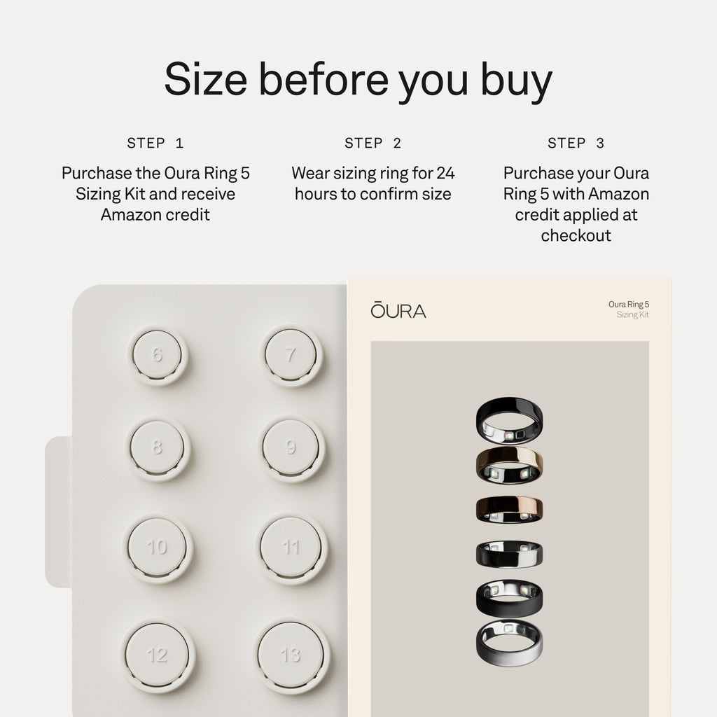 OURA Ring 5 Sizing Kit - Size Before You Buy | Unique Sizing, Not Standard Ring Sizing - Receive Amazon Credit for Oura Ring 5 Purchase