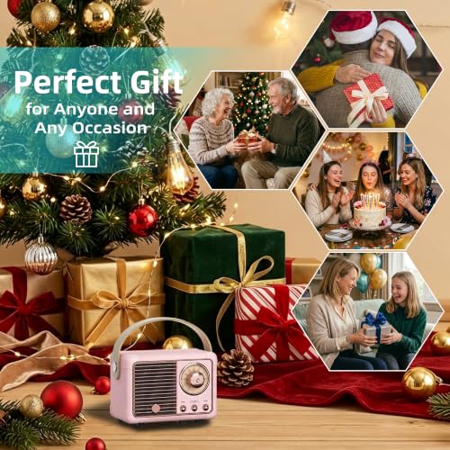 Baolira Retro Bluetooth Speaker, Gifts for Teen Girls, Cute Room Decor | Mini Portable Speaker, Teen Girl Gifts, Birthday Gifts for Girls & Women, Tween Girls Trendy Stuff, Teen Girl Room Decor