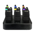 Retevis RT22 Commercial FRS Walkie Talkies Rechargeable Long Range (6 Pack) | Slim & Lightweight 2 Way Radio, For K-12 & Retail, Comfortable for All-Day Wear, Loud & Clear Audio, Charge 6 Radios At Once