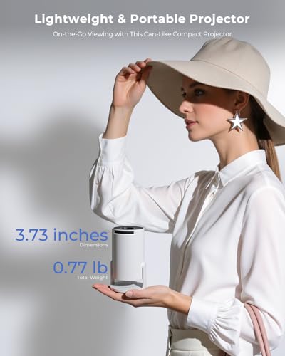 Mini Projector, Portable Projector with Wifi and Bluetooth, Built in Apps | Support 4K 1080P, 180° Rotation, Auto Keystone, Movie Projector Compatible With HDMI/USB/TV Stick/Smartphone/Laptop