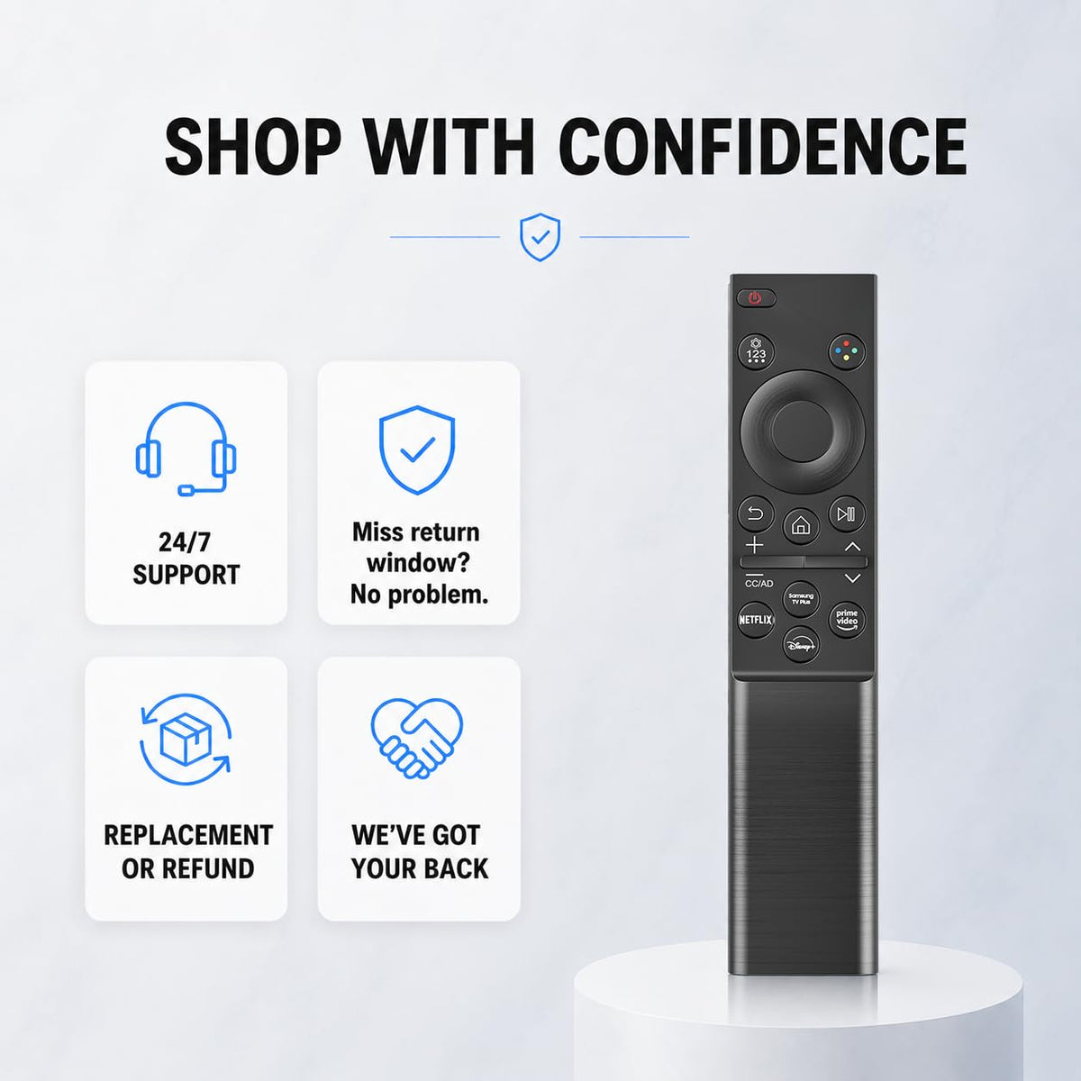 Replacement for Samsung TV Remote Control, Universal for All Samsung TVs | for 2015-2026 All Crystal UHD, Frame, QLED, OLED, Neo QLED Smart TVs