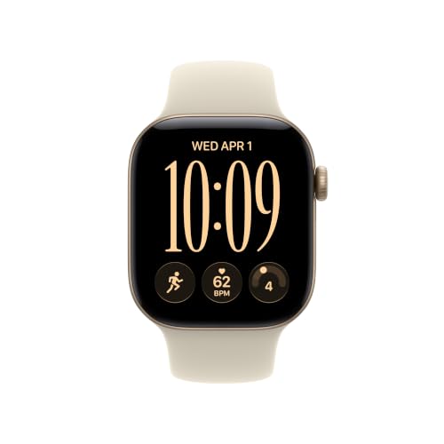 Apple Watch Series 12 GPS 42mm Smartwatch | Light Gold Aluminum Case, Sand Sport Band - S/M. Health + Fitness + Sleep Tracking, Heart Rate, Safety