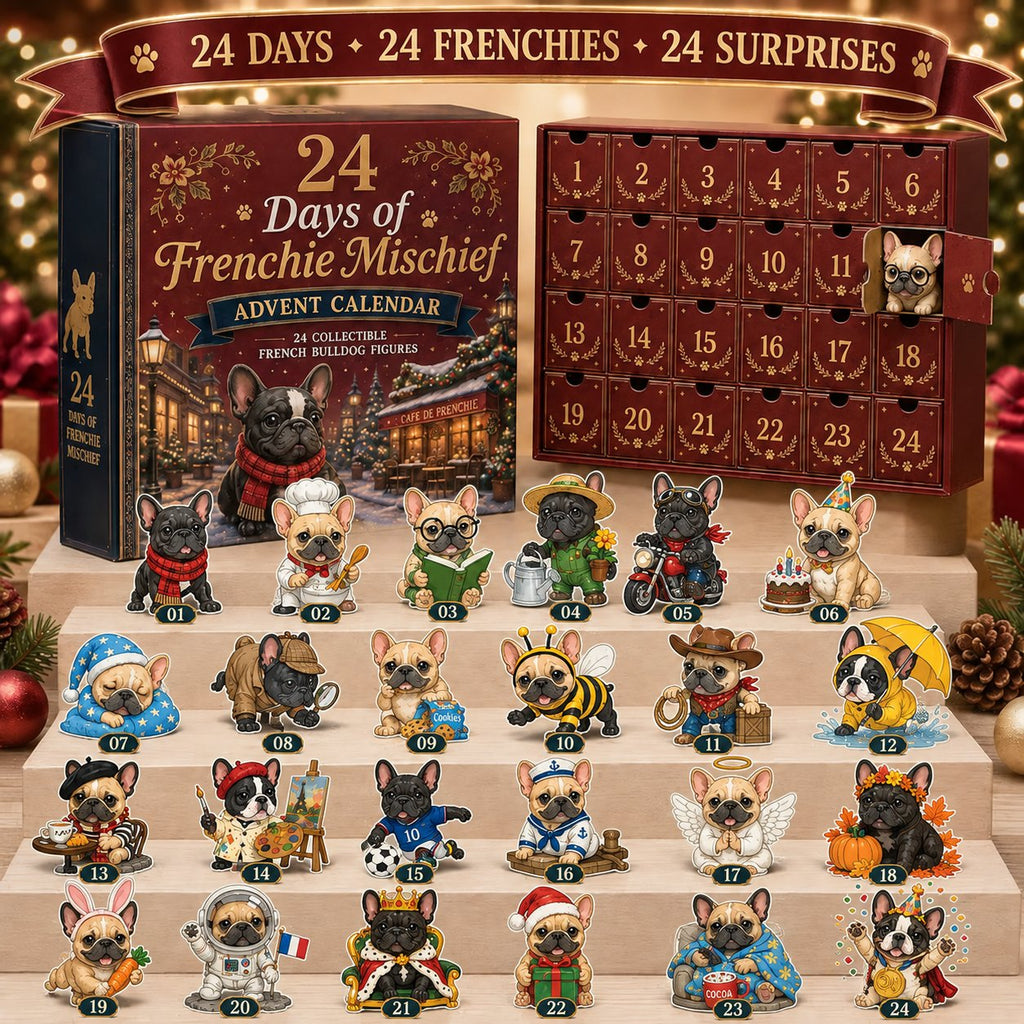 💯 🐶 24-Day French Bulldog Christmas Advent Calendar | 24 Unique Collectible Frenchie Characters with Different Outfits, Personalities & Daily Holiday Surprises 🎄✨