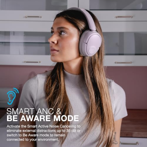 JLab JBuds Lux ANC Wireless Over-Ear Headphones, Mauve