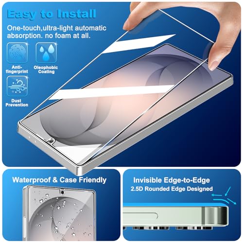 firtstnow 3 Pack for Samsung Galaxy S26 Ultra Screen Protector Tempered Glass + 3 Pack Camera Lens Protector, Military Grade Shatterproof, 9H Hardness, Fingerprint Unlock,Case Friendly 6.9 Inch