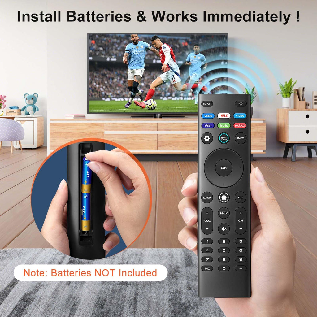 for VIZIO Smart TV Remote Replacement,Universal Control XRT140 for VIZIO TV | Universal remote for all VIZIO TVs. Works with XRT140/136/135/510/500. SmartCast home, no setup, AAA. Durable ABS, safe.