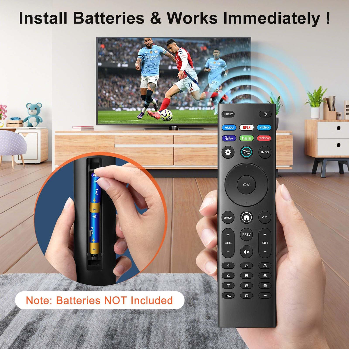 for VIZIO Smart TV Remote Replacement,Universal Control XRT140 for VIZIO TV | Universal remote for all VIZIO TVs. Works with XRT140/136/135/510/500. SmartCast home, no setup, AAA. Durable ABS, safe.